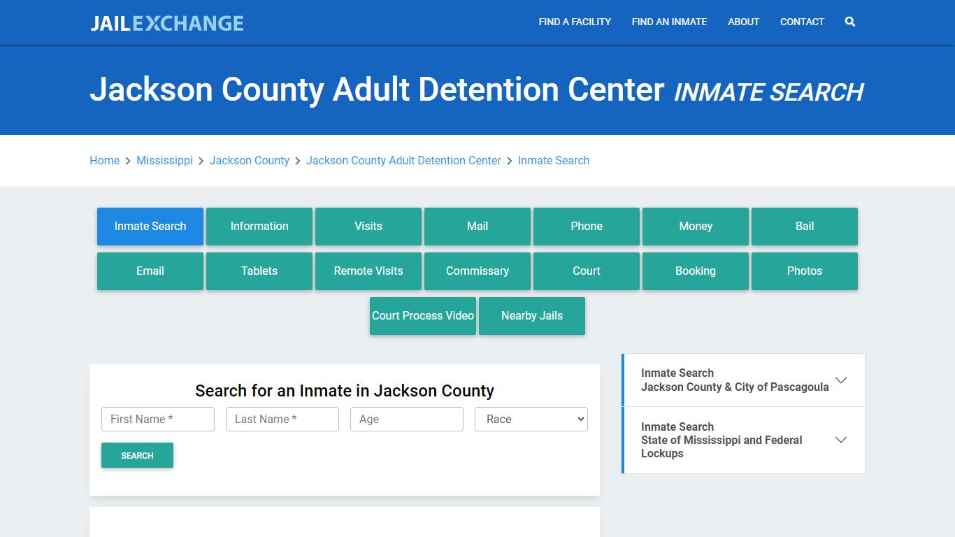 Jackson County Adult Detention Center Inmate Search - Jail Exchange