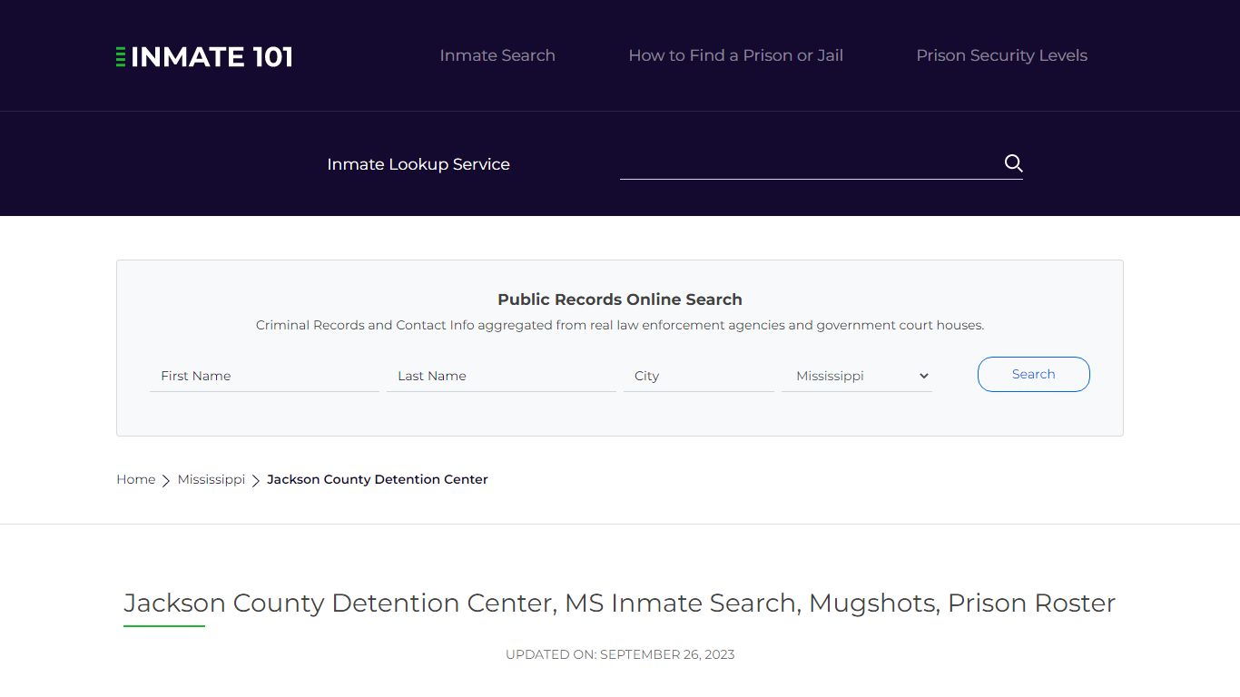 Jackson County Detention Center, MS Inmate Search, Mugshots, Prison ...